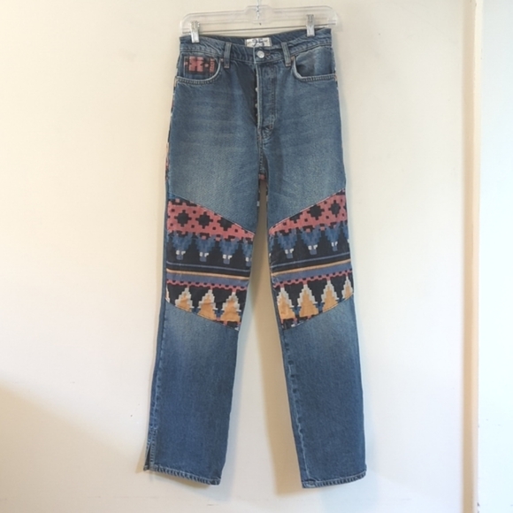 Free People Rocky Mountain Corduroy Patchwork Jeans - Picture 5 of 16